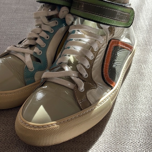 PIERRE HARDY PATENT LEATHER HIGH TOP SNEAKERS 42 - Picture 5 of 7